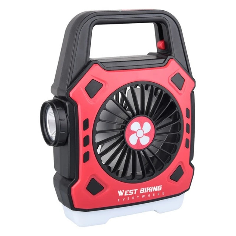 Multipurpose Rechargeable Desk & Camping Fan with LED Light, Flashlight & Power Bank