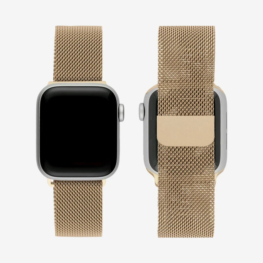 Gold | Apple Watch Milanese Magnetic Loop Strap | Stainless Steel Band  | 42mm / 44mm / 45mm