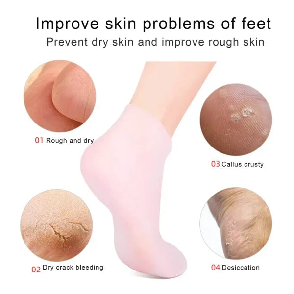 Silicone Jelly Socks | Ultra-Moisturizing Gel Foot Care & Spa Therapy | Without Box