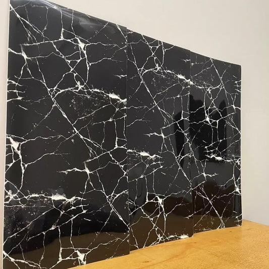 Black & White | Marble Sheet Sticker 60x200cm | Waterproof Self-Adhesive PVC Wallpaper for Furniture Walls