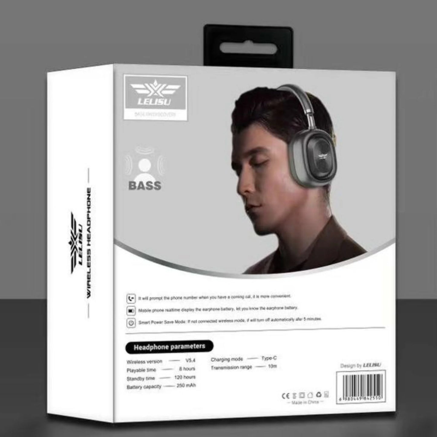 Lelisu LS-255 Bass Wireless Headphones | Bluetooth Over-Ear Headset with Type-C Interface